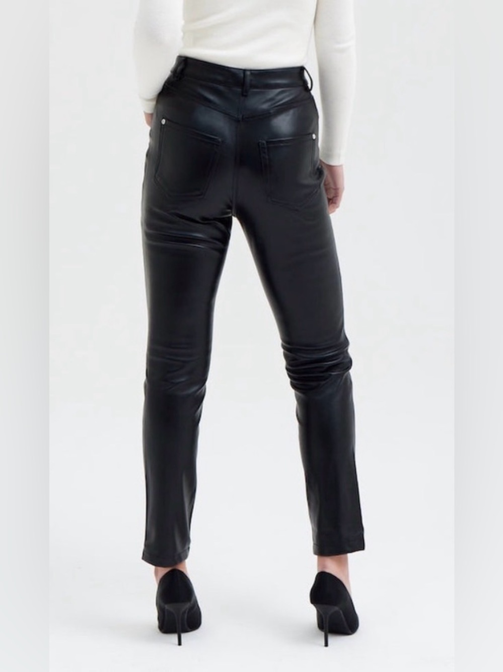 Boa. Because of Alice Faux “Leather Mon Trouser” High Waisted Straight Leg, L - Picture 2 of 12